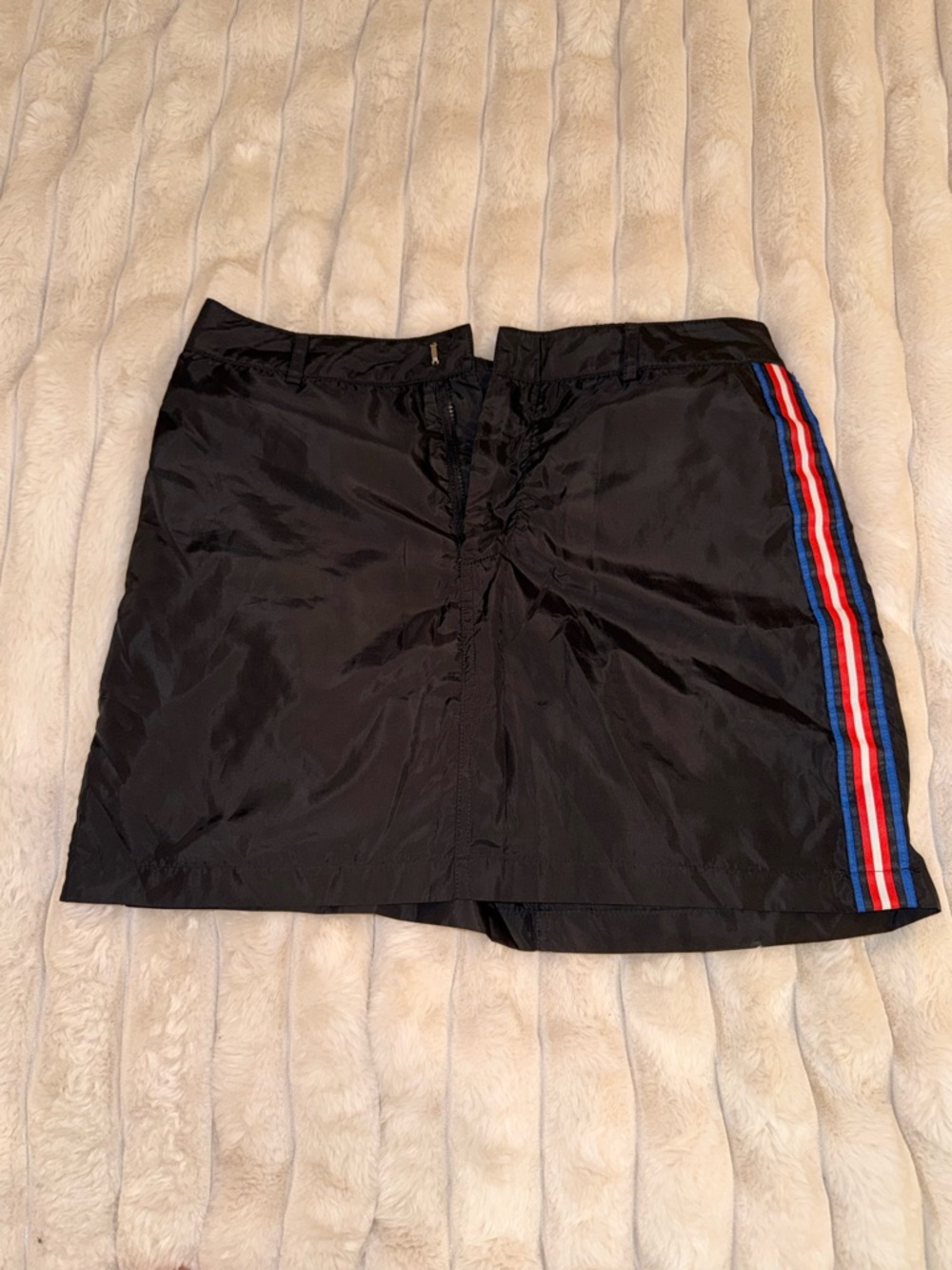 Forever 21 Black Mini Skirt with Red, White & Blue Side Stripes